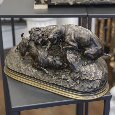Bronze Group "Dogs In The Terrier" , Pierre - Jules Mêne (1810-1879)