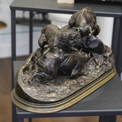 Bronze Group "Dogs In The Terrier" , Pierre - Jules Mêne (1810-1879)