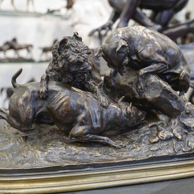 Bronze Group "Dogs In The Terrier" , Pierre - Jules Mêne (1810-1879)