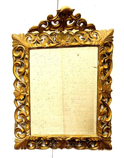 Miroir En Bois Doré A Sculpture Ajourée XIX Siècle