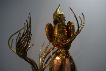 Richard And Isabelle Faure Phoenix Brass And Quartz Floor Lamp