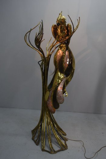 Richard And Isabelle Faure Phoenix Brass And Quartz Floor Lamp