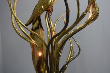 Richard And Isabelle Faure Phoenix Brass And Quartz Floor Lamp
