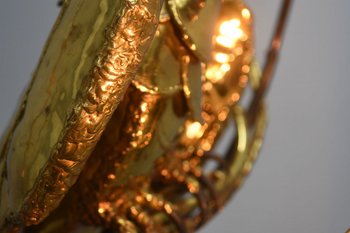 Richard And Isabelle Faure Phoenix Brass And Quartz Floor Lamp