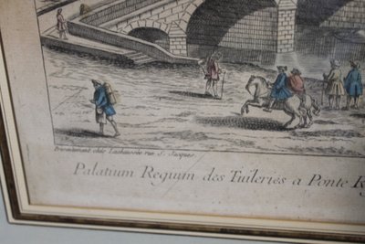 View of the Tuileries Palace in Paris from the Pont Royal 18th century framed