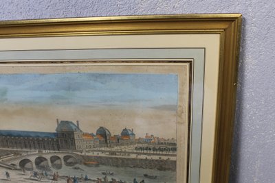 View of the Tuileries Palace in Paris from the Pont Royal 18th century framed