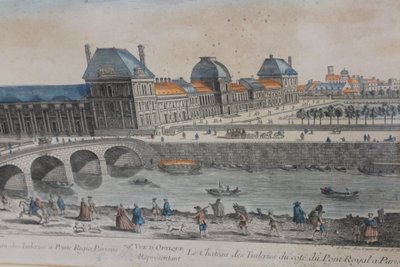 View of the Tuileries Palace in Paris from the Pont Royal 18th century framed