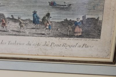 View of the Tuileries Palace in Paris from the Pont Royal 18th century framed