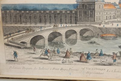 View of the Tuileries Palace in Paris from the Pont Royal 18th century framed