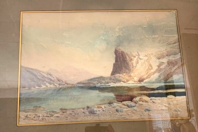 Framed Gouache "Mountain Landscape" XX Century