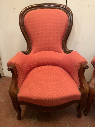 Paire De Fauteuils Louis Philippe En Acajou XIX Siècle