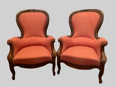 Paire De Fauteuils Louis Philippe En Acajou XIX Siècle