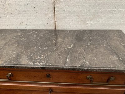 Sekretär Ludwig XVI Mahagoni Oberseite Grau geäderten Marmor XIX Jahrhundert