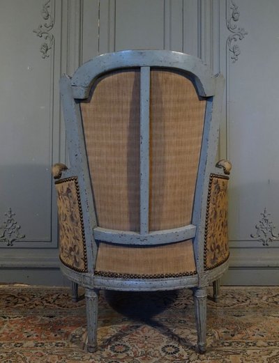 Bergère d'époque Louis XVI En Bois Peint