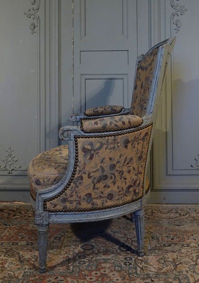Bergère d'époque Louis XVI En Bois Peint