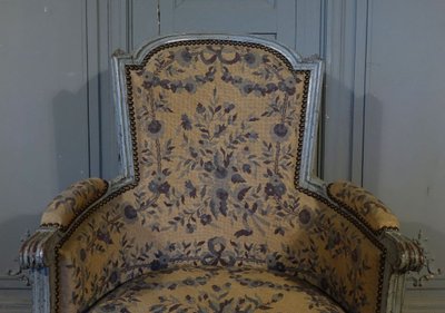 Bergère d'époque Louis XVI En Bois Peint