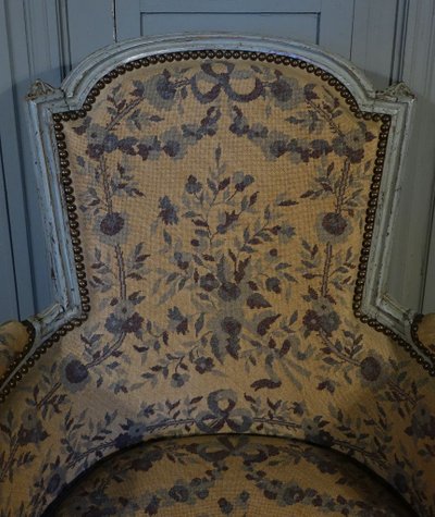 Bergère d'époque Louis XVI En Bois Peint