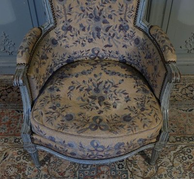 Bergère d'époque Louis XVI En Bois Peint