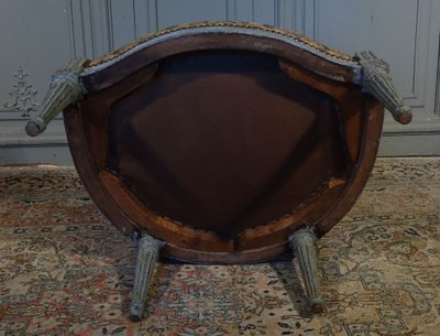 Bergère d'époque Louis XVI En Bois Peint