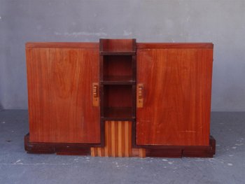 Credenza cubista in stile Art Déco in mogano
