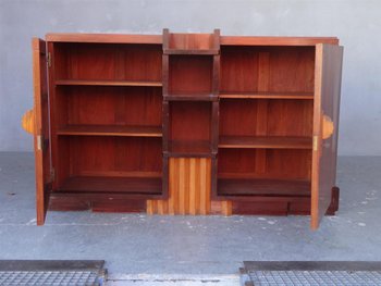 Credenza cubista in stile Art Déco in mogano