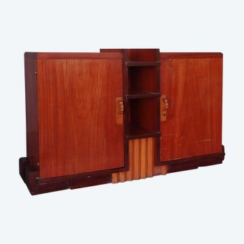 Credenza cubista in stile Art Déco in mogano