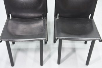 Set Of Four 1980's Leather Chairs Cassina Edition