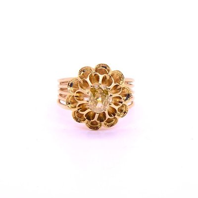 Napoleon III "Flower" Yellow Diamond Ring
