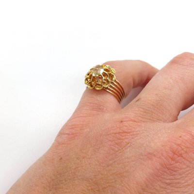 Napoleon III "Flower" Yellow Diamond Ring
