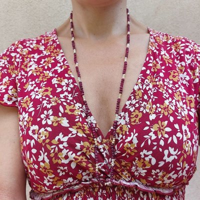 Collier perles de rubis « Amarante »