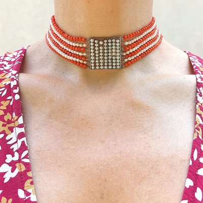 Collier de chien « Talisman », or blanc 18k