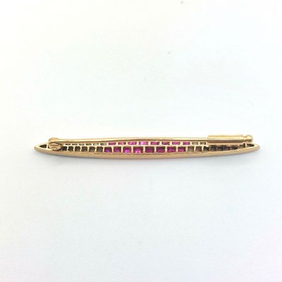 Antique "Rubelia" hair clip brooch