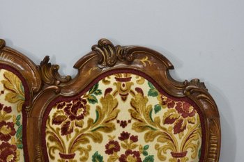 Bench Louis XV style Tapestry And Mirror late 19th century