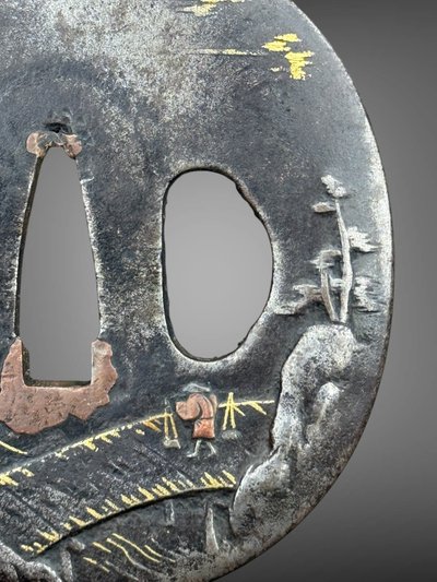 Tsuba maru-gata aus Eisen, Edo-Periode (1603-1868)