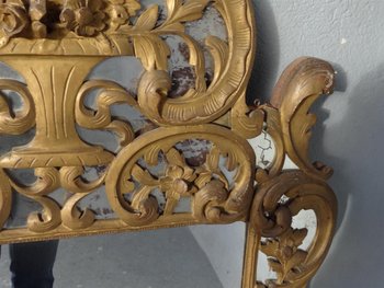 Miroir De Beaucaire, Provençal Bois Doré  époque  XIXème siècle