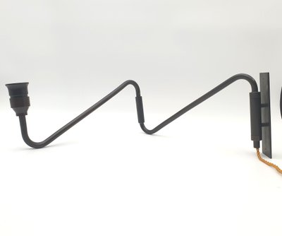 Ancienne lampe d'atelier / d'Architecte circa 1950/60 BRONZE and BAKELITE Moving arms