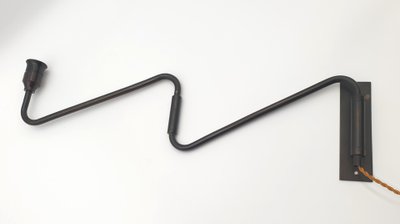 Ancienne lampe d'atelier / d'Architecte circa 1950/60 BRONZE and BAKELITE Moving arms
