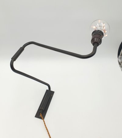 Ancienne lampe d'atelier / d'Architecte circa 1950/60 BRONZE and BAKELITE Moving arms