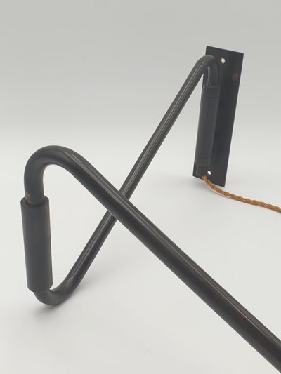 Ancienne lampe d'atelier / d'Architecte circa 1950/60 BRONZE and BAKELITE Moving arms