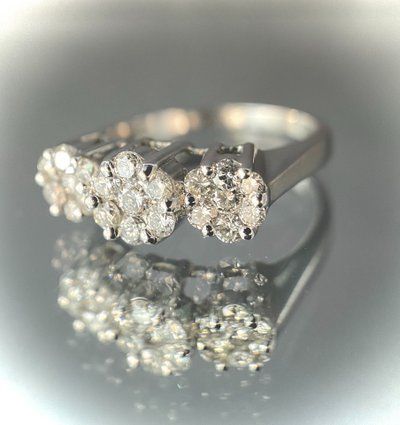 Bague or blanc sertie de brillants