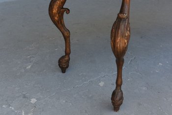 Small Italian Lady's Desk With Gargoyles In Gilded Wood 19th Century