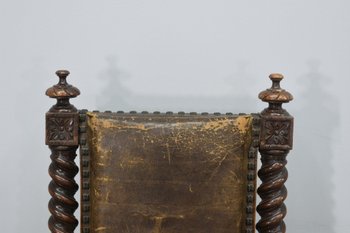 Rare Series Of 6 Walnut Armchairs Of Renaissance Style XIXth