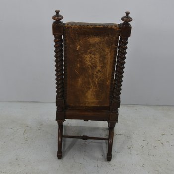 Rare Series Of 6 Walnut Armchairs Of Renaissance Style XIXth