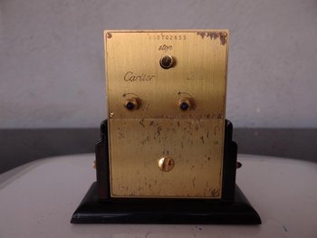 Bronze Quartz Table Clock By Cartier in Paris