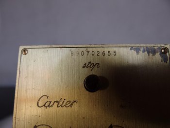 Bronze Quartz Table Clock By Cartier in Paris