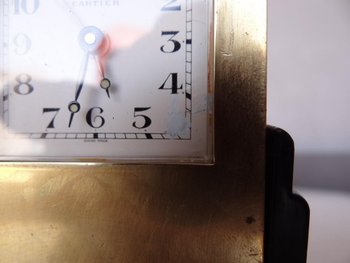 Bronze Quartz Table Clock By Cartier in Paris