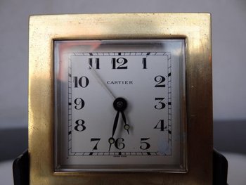 Bronze Quartz Table Clock By Cartier in Paris
