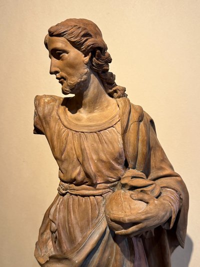 Christ bénissant - Grande terre cuite originale, France18e siècle