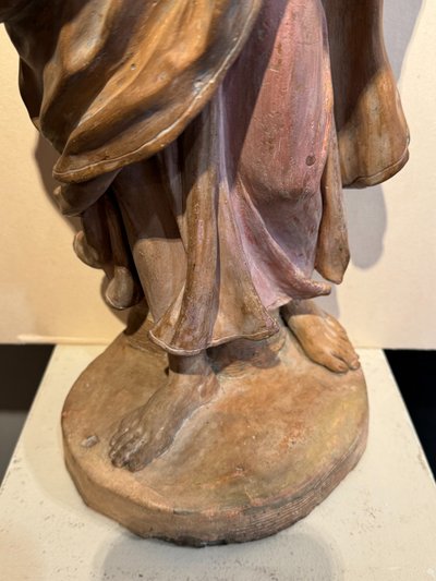 Christ bénissant - Grande terre cuite originale, France18e siècle