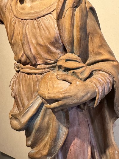 Christ bénissant - Grande terre cuite originale, France18e siècle